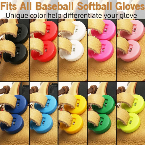 Glove Locks Baseball, 8 Pack Glove Lace Locks, Never Need Tying Knots Again, Fits All Baseball Gloves
