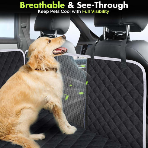 Meolsaek Dog Car Seat Cover for Back Seat, Non-Slip Backseat Cover for Dogs in Car, with Mesh Window Scratch Proof