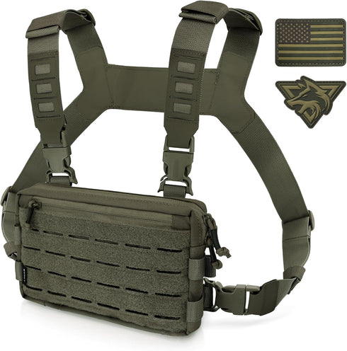 WYNEX Tactical Chest Rig Pack for Men - Running Chest Bag with Front Loop for Hunting and Outdoor EDC