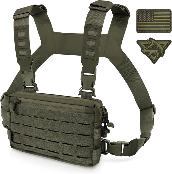 WYNEX Tactical Chest Rig Pack for Men - Running Chest Bag with Front Loop for Hunting and Outdoor EDC