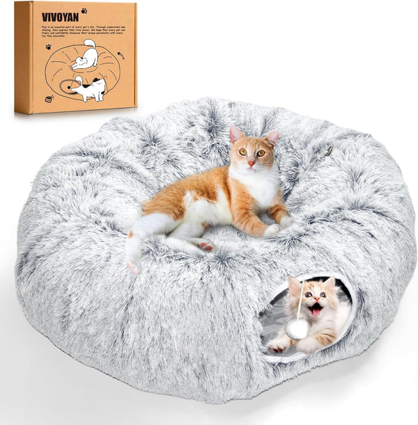 VIVOYAN Multifunctional Cat Tunnel Toy - XL Interactive Cat Play Tunnel with