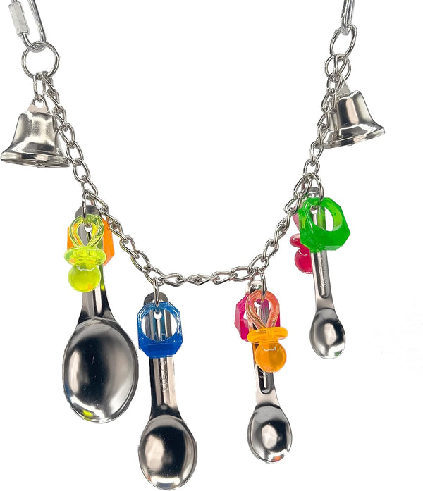 1050 Super Paci Rainbow Ringer Mandarin Bird Toys by M&M - Handmade