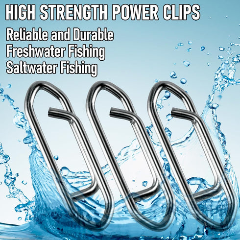 50-Pack Alwonder Fishing Power Speed Clips, High Strength Stainless Steel Speed Clip for Fishing Lure Quick Change