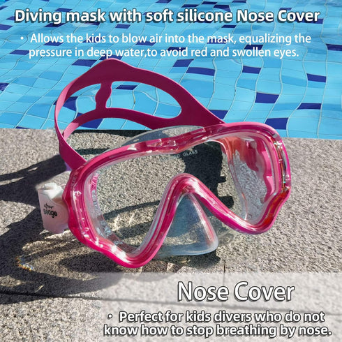 Seago Kids Swim Goggles Snorkel Diving Mask - Anti-Fog 180° Clear View for Youth (5-15)