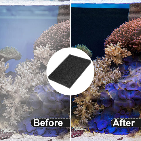 Honoson 4 Pack Aquarium Bio Sponge Filter Media Pad, Open Cell Foam Sheet Cut to Size, Black (8 x 4 x 1 Inch)