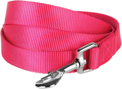 Blueberry Pet Essentials French Pink Dog Leash - 4' * 1" for Large Dogs | Heavy Duty Nylon Lead for Walking & Training