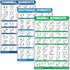 QUICKFIT 3 Pack Workout Charts, Dumbbell Workouts, Bodyweight Exercises, Barbell Routine Posters, Laminated, 18" x 24"