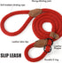 Mile High Life Slip Leads for Dogs, Heavy Duty Training Leash, 5 Feet No Pull with Leather Tip, Red Rope