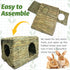 Cozy Chinchilla Hamiledyi Large Rabbit Grass House Hand Woven Natural Bunny Hut Foldable Play Bed Safe Hideaway Hay Mat