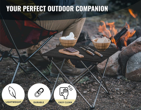 Summer TREKOLOGY Small Camping Table - Beach Table That Fold Up - Lightweight, Foldable, Potable Folding Small Outdoor