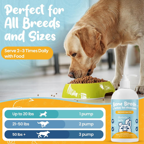 Immune Organic Turkey Tail Mushroom Supplment- Support & Gut Health for Dogs- Functional Mushrooms with Bone Broth Food