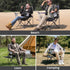 FUNDANGO Folding Camping Chairs for Adults, Oversized Beach Chairs with Table Tray, Heavy Duty Lawn Chair with Cup