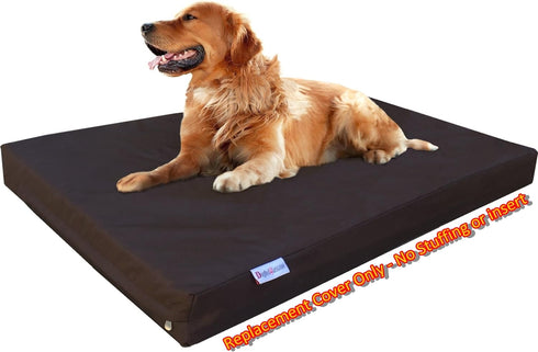 Dogbed4less XL Heavy Duty Dog Bed - External Zipper Duvet Cover Replacement, 47X29X4 Inches, Seal Brown