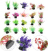 POPETPOP 40 Pcs Mini Plants Artificial Seaweed Aquarium Plants, Small Fake Aquarium Plant Decor for Betta Fish