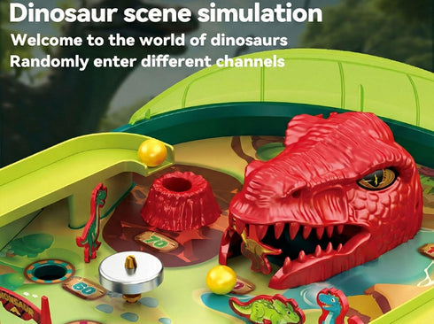 3-14 Dinosaur Pinball Machine for Kids - DIY Tabletop Arcade Game with Scoring, Multi-Track Dynamic Play, Prehistoric