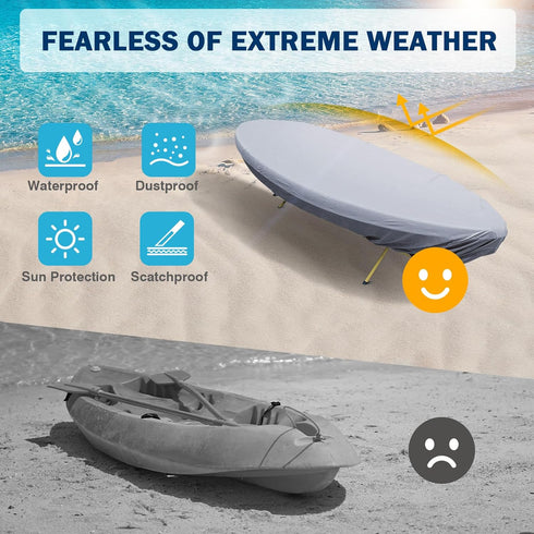 Kohree 420D Kayak Cover - Waterproof Heavy Duty UV Protection for Outdoor Storage, 10.2-11.5ft / 11.8-13.1ft