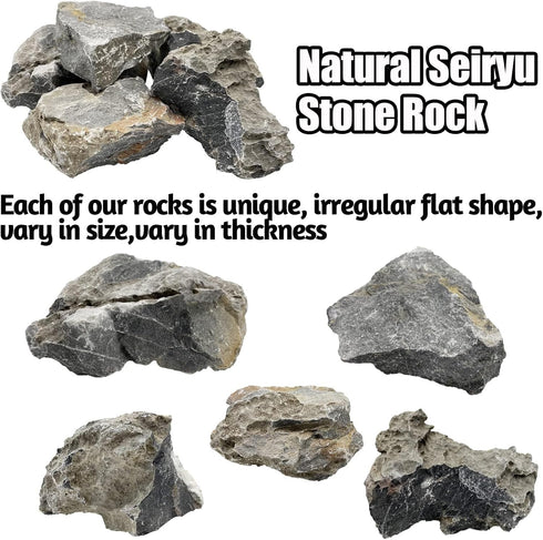 PINVNBY Natural Rocks for Reptile and Amphibian Enclosures, PH Natural Aquarium Stone, Aquascaping