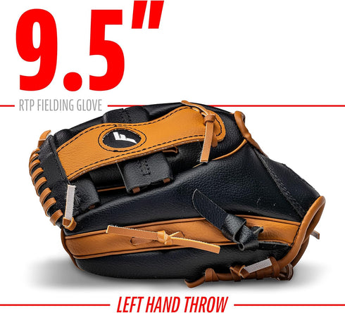 Franklin Sports Kids Baseball Gloves - RTP Youth Teeball Glove + Ball Set - 9.5" Mitt Set for Boys + Girls