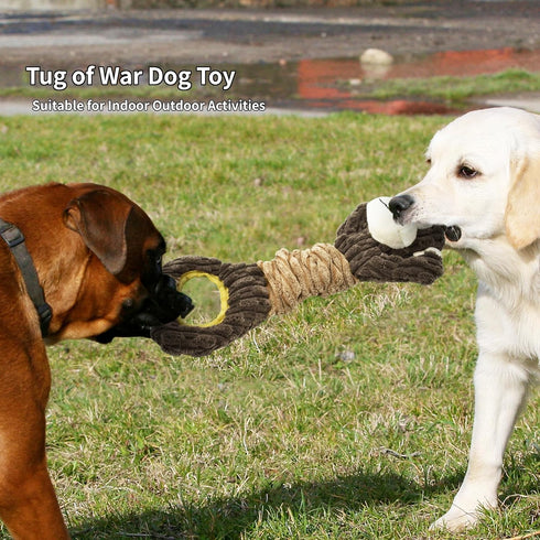 Vehomy Dog Squeaky Toy, Gorilla Shaped Plush Toy for Aggressive Chewers, Tug of War Interactive Toy for All Dogs