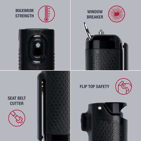 SABRE Safe Escape 3-In-1 Pepper Gel with Seat Belt Cutter & Window Breaker, Keychain for Easy Carry, 0.54 fl oz