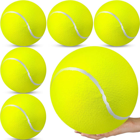 Sratte 6 Pieces Large Giant Tennis Ball for Dogs - 9.5'' Inflatable Toy Balls for Indoor Outdoor Training (Fluorescent
