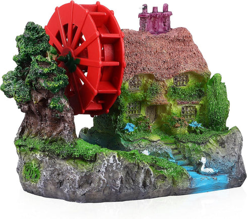 FRCOLOR Decor House Simulation Water Wheel, Miniature Aquarium Water Wheel Landscape Prop