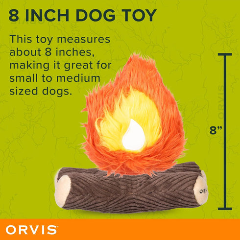 Orvis Dog Campfire Tails 2-in-1 Plush Toy Set, Durable Crinkle and Squeaker Chew Toy Set for Interactive Play