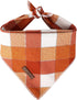 MR. CHUBBYFACE Fall Orange Plaid Dog Bandanas - Reversible Triangle Bibs for Dogs & Cats