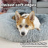 Anti Anxiety Round Fluffy Plush Faux Fur Dog Bed, Washable Bed for Small Medium Large Pets, Relieves Joints, 24", Light