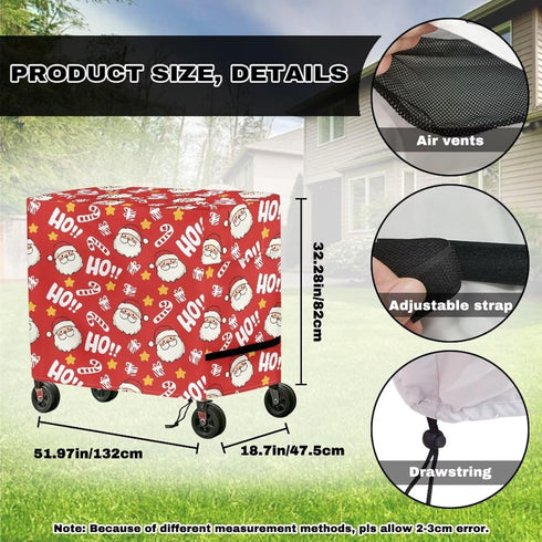 Sarogrorin 80-100 Christmas Patio Cooler Cover for Outdoor Bar Cart Anti Slip Durable Ice Chest Covers for Outdoor