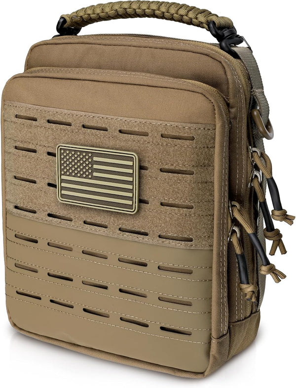 WYNEX Tactical Molle Admin Pouch, Large Capacity Utility EDC Pouch Organizer with Medical EMT Attachment