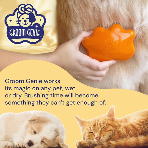 Large 5" Dog Pet Hair Massaging Brush Grooming Tool for Cats, Dogs, Long or Short Hair, Tangerine Orange