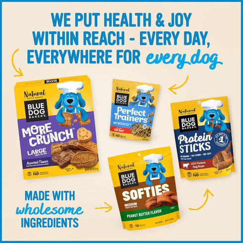 #1 6 oz (Pack 1) Blue Dog Bakery Protein Jerky Meat Sticks, Made w/USA Beef Ingredient, Healthy Dog Treats, All