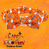 Elegant little tail Halloween Dog Collar, Fall Orange Pumpkin Adjustable Bow Collar for Small Dogs