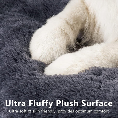JOEJOY Large Dog Bed Crate Pad, Deluxe Plush Washable Soft Kennel Pad, Anti-Slip Sleeping Mat for Extra Large Medium