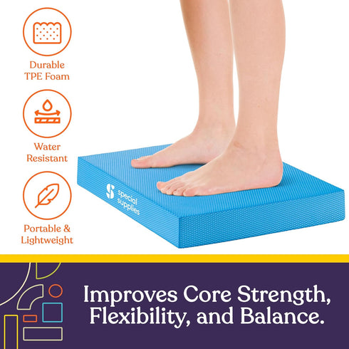 SPECIAL SUPPLIES Exercise Balance Pad, Yoga Strap & Resistance Bands for Fitness, Stretching, and Physical Therapy