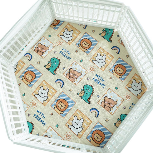 Hexagonal 75x75" Dog Pen Urine Pad, Reusable Whelping Playpen Crate Washable Pet Training Pad, For 36" Panel Hexagonal
