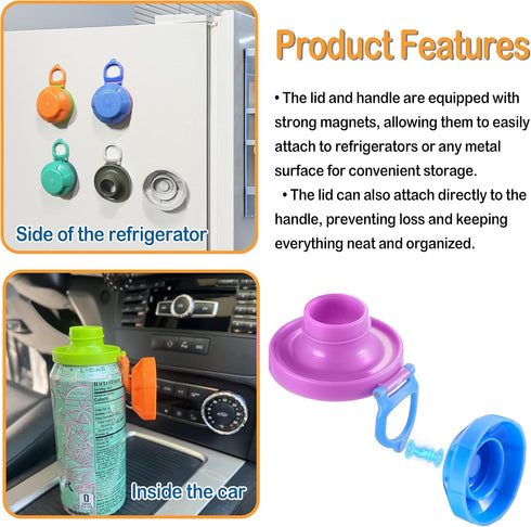4 Pack ORIGINAL CREATOR - DIPESI Magnetic Soda Can Lids Reusable Airtight Can Covers, BPA-Free, Easy to Use, Keep