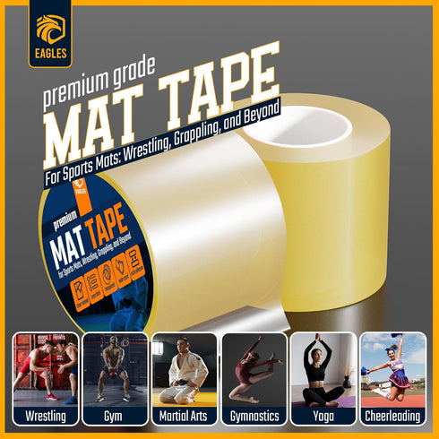 3 4 Inch, 1, 2 3 Pack MMA (2, 4 Inch) Clear Mat Tape or or Mat Tape for Wrestling Grappling Gymnastics Jiu Jitsu Floor