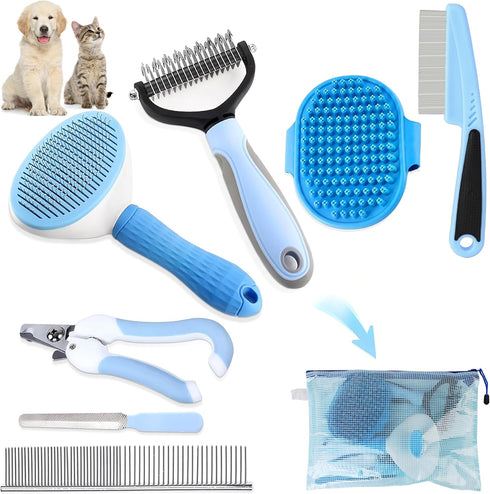 Dog Brush Dog Grooming Kit 7PCS Dog Brush for Shedding-Dog Brushes for