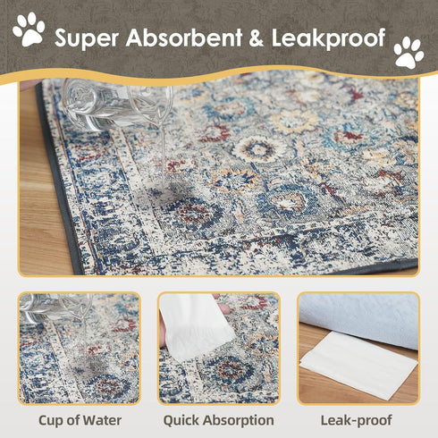 SCLOSE 2 Pack, 36" 36" Washable Pee Pad for Dogs x Reusable Puppy Pads Waterproof Dog Rugs, Super Absorbent, Leakproof