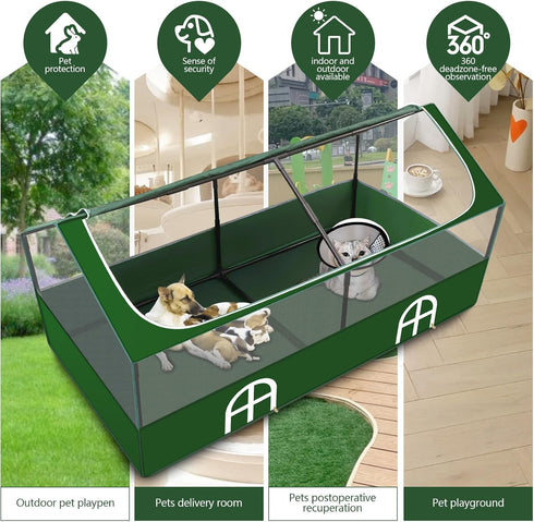 OPEYATOYS Small Animal Playpen,Rabbit Play Pen, Guinea Pig Cages for Indoor Outdoor,Portable Chicken Coop,Puppy Play