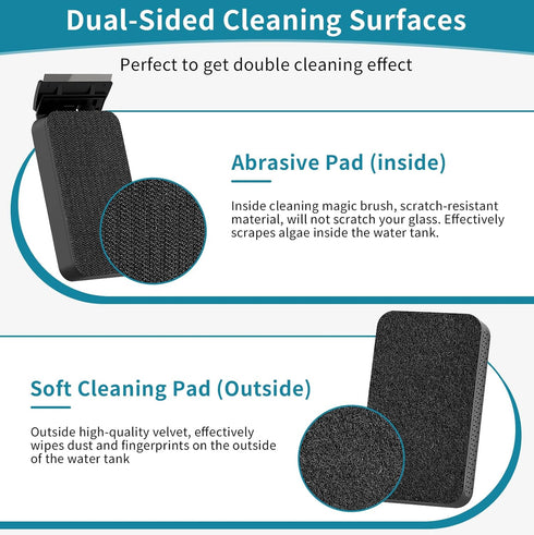 2 0.2 Inch hygger Aquarium Magnet Glass Cleaner, Magnetic Fish Tank Cleaner with Blades for Glass and Acrylic