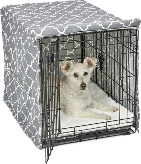 New World Pet Products Light Gray Dog Crate Cover with Teflon Fabric Protector, Fits Midwest 30-Inch Dog Crates,
