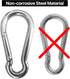 Lifesport Gear 316 Marine Grade Marked Stainless Steel Carabiner Clips, Heavy Duty Spring Snap Hooks for Gym