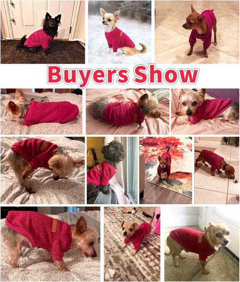 Idepet Pet Dog Classic Knitwear Sweater, Fleece Coat for Small, Medium Dog, Warm Pet Dog Cat Clothes, Soft Puppy