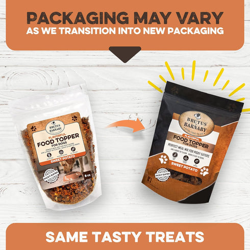 BRUTUS & BARNABY Dog Food Toppers - All Natural Vegan Sweet Potato Kibble Topper for Picky Eaters, Nutrient Packed