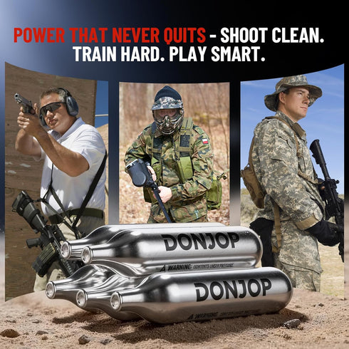 DONJOP 12G CO2 CO2 CO2 CO2 C02 Cartridges Non-Threaded, cartridges BB Gun, BB Pistol, Airsoft Pistol, and Paintball