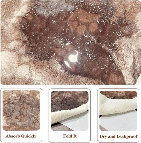 Qeils Dog Blankets for Large Dogs, Waterproof Washable Cat Blanket, Soft Plush Reversible Throw Protector, 60"X80",