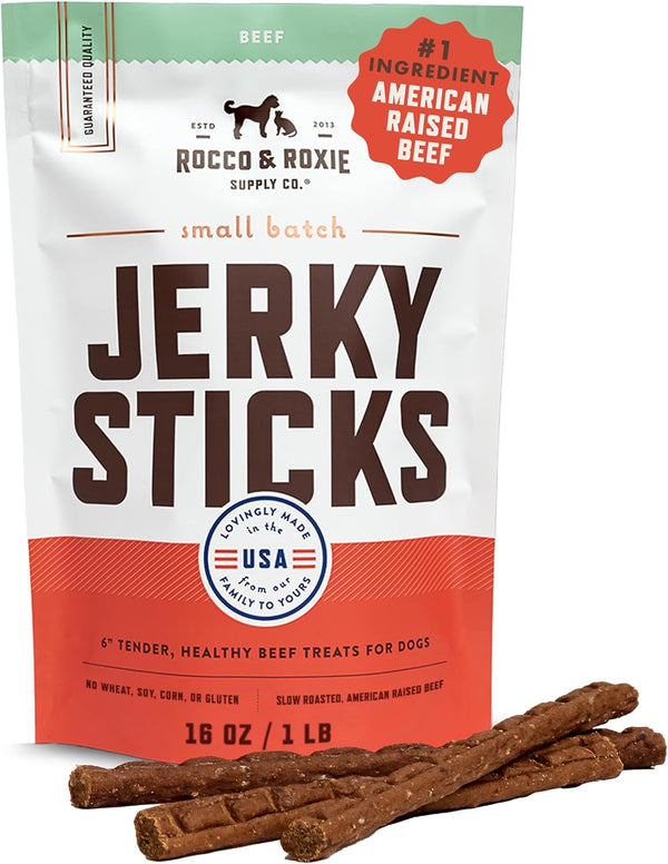 Rocco & Roxie Beef Jerky Dog Treats 1 lb | Soft Training